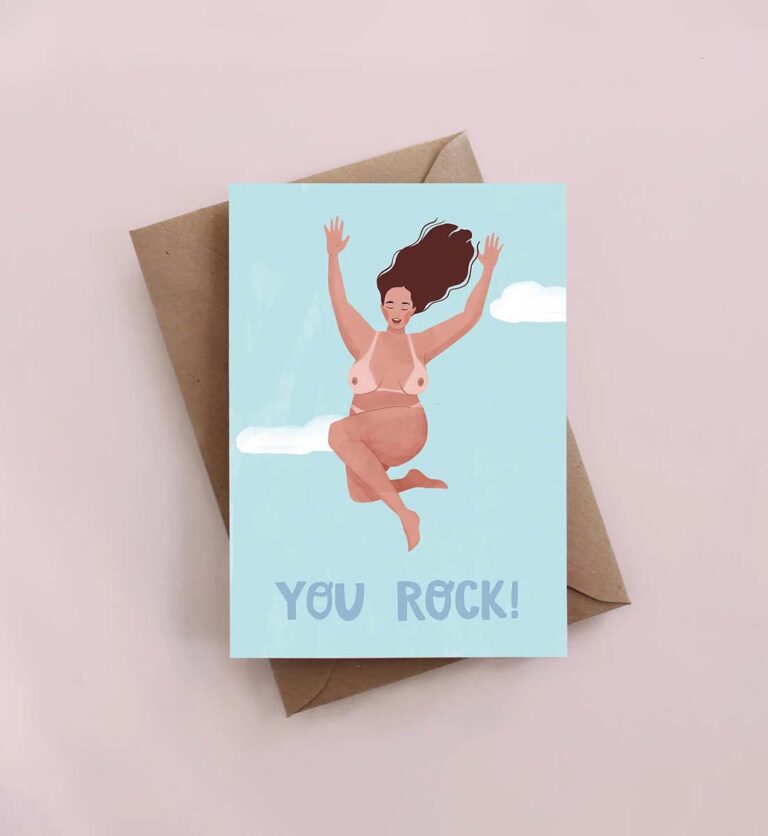You rock! Ermuntende und fröhliche Geburtstagskarte. Witzige Faltkarte A6 für glückliche Grüsse.