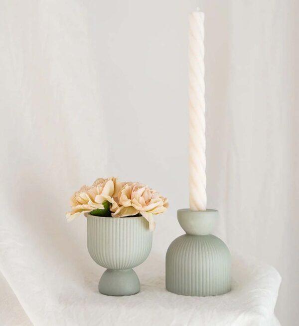 Kerzenhalter und Vase Lus