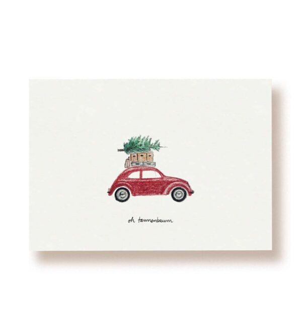 Postkarte Beetle oh tannenbaum
